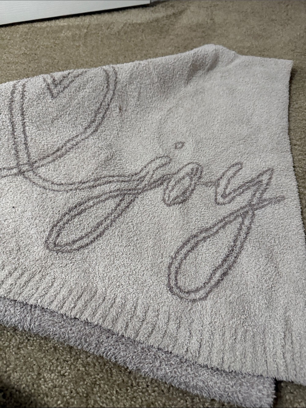 Barefoot Dreams Beige 'Cozy' Script Door Mat